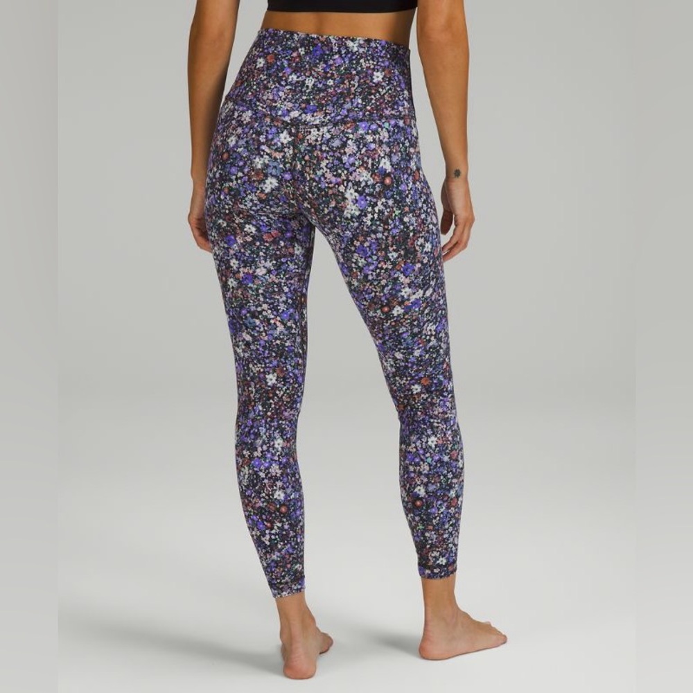 lululemon athletica Floral Print Leggings - Purple and Blue